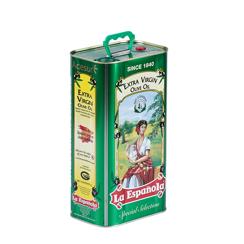 EXTRA VIRGIN OLIVE OIL ESPANOLA 4 Tins 4 LT PT Ekacita Dian Pertiwi